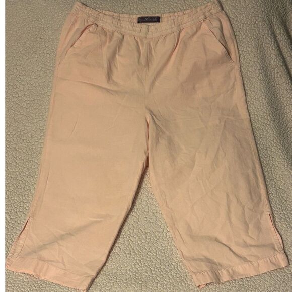 Gloria Vanderbilt Pants - Beachy Coquette Pastel Pink Linen Capris Grandmacore L
